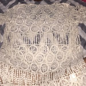 Cream Lace Like Shirt